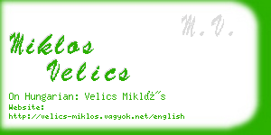 miklos velics business card